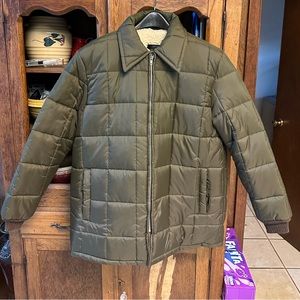 Vintage Montgomery Ward Hunter Green Puffer Jacket/Coat Size Large